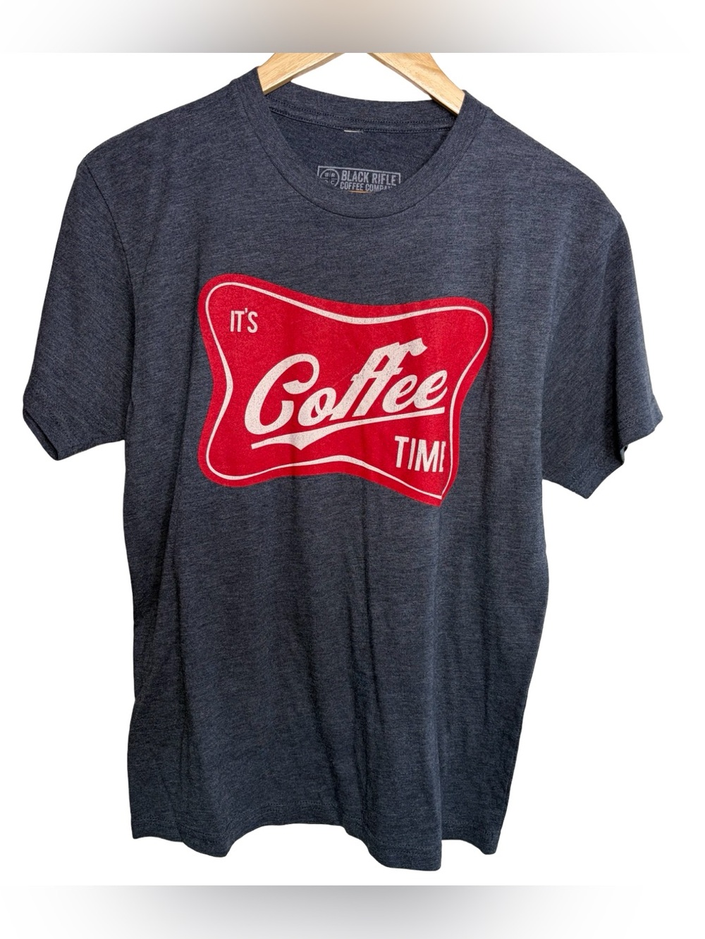Black rifle coffee company blueish grey short sleeve t shirt "its coffee time"